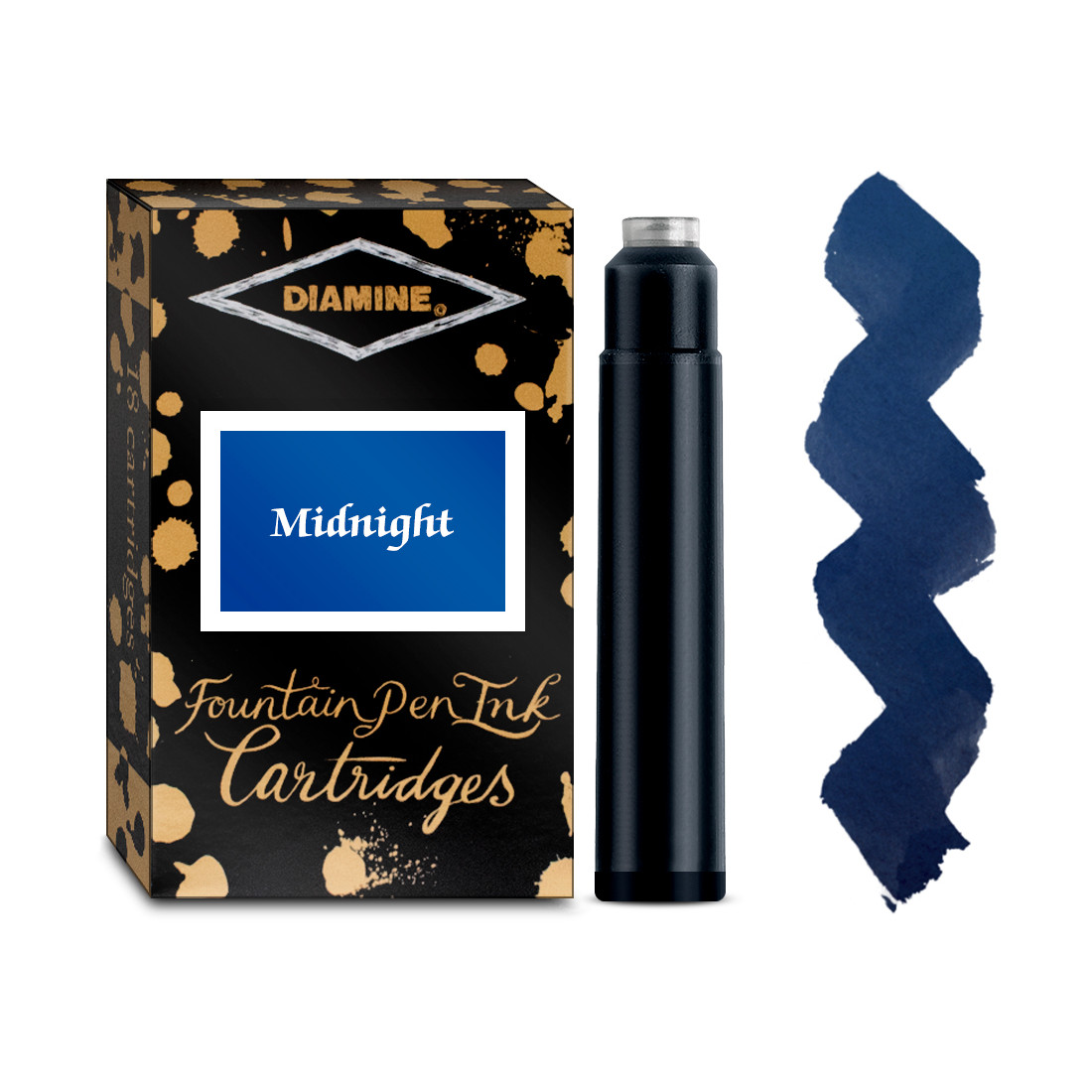 Diamine Ink Cartridge - Midnight (Pack of 18)