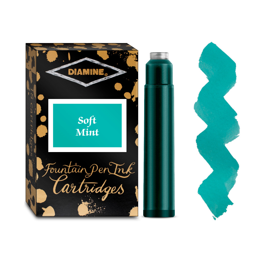 Diamine Ink Cartridge - Soft Mint (Pack of 18)