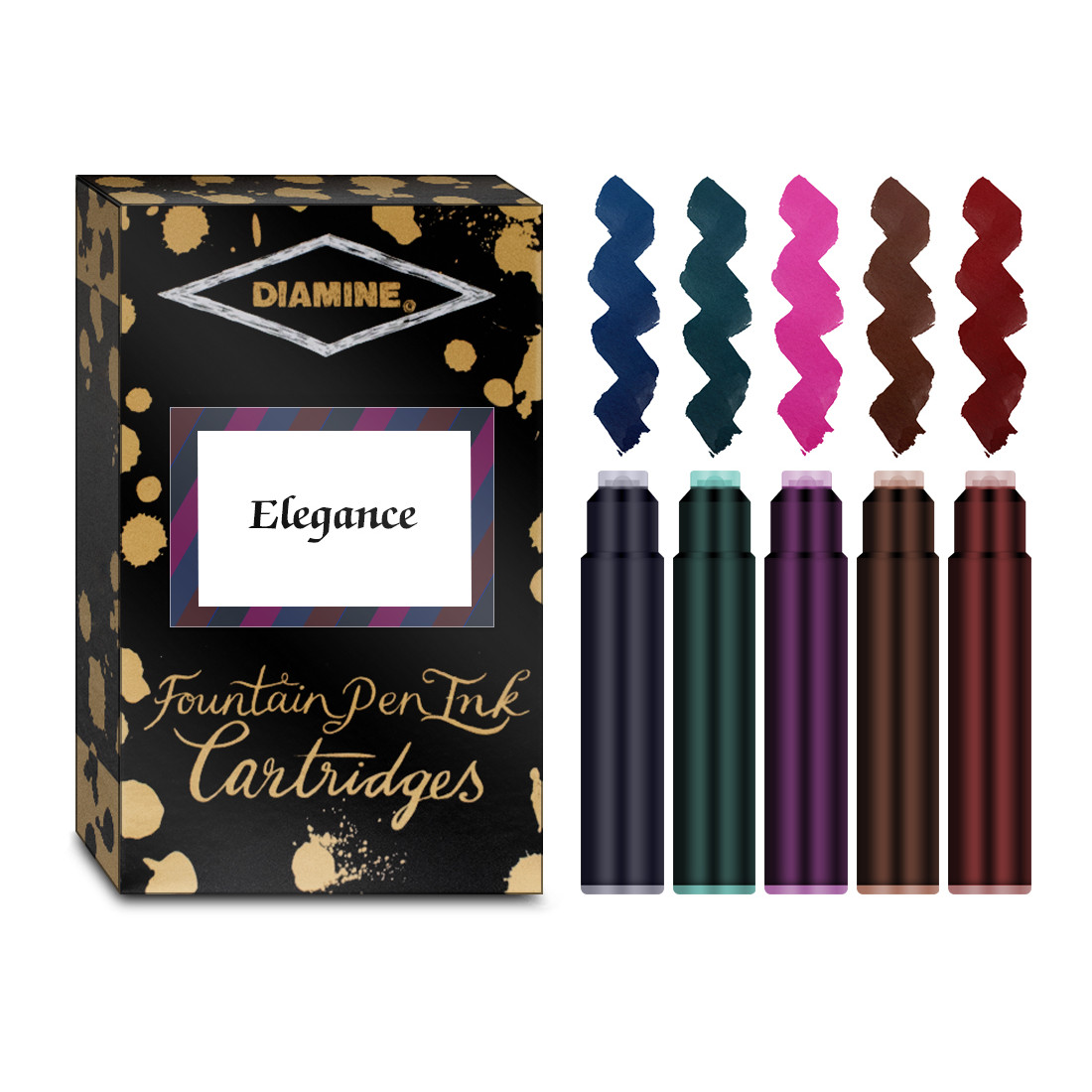 Diamine Ink Cartridge - Elegance Colours (Pack of 20)