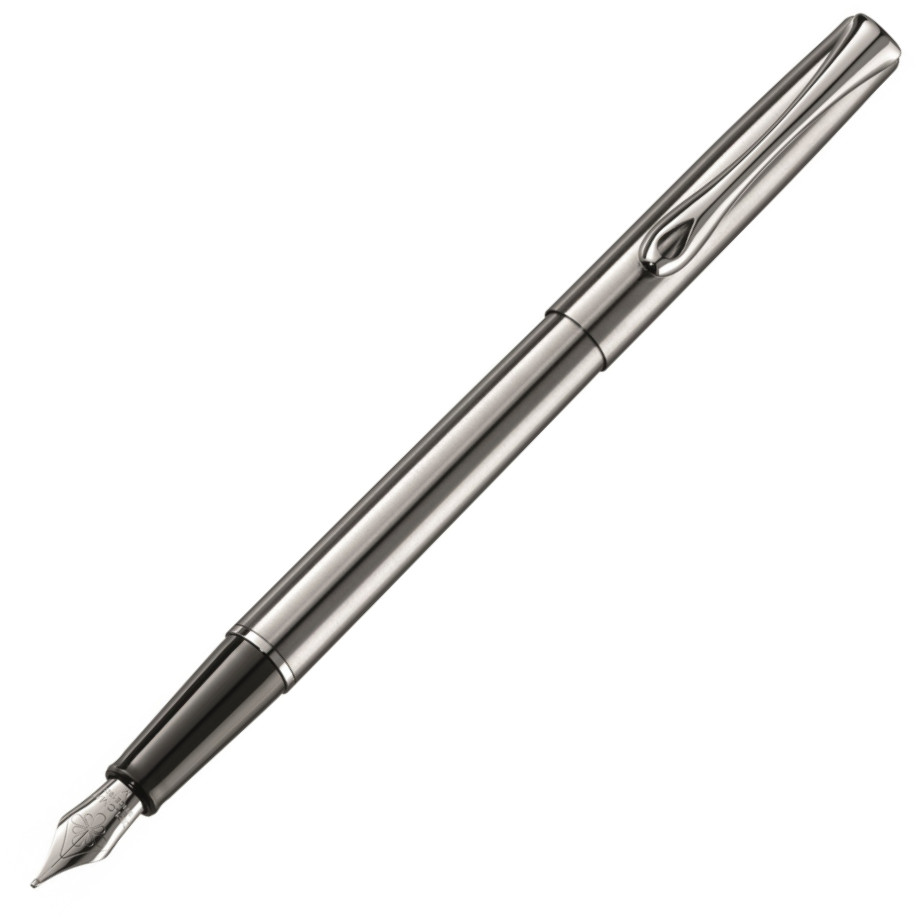 Diplomat Traveller Fountain Pen - Stainless Steel Chrome Trim
