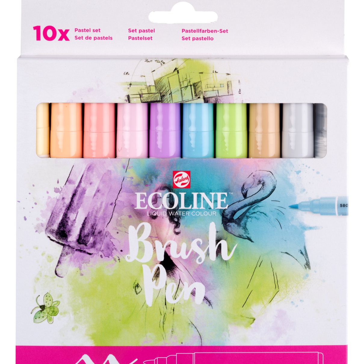 Ecoline Brush Pen Set - Pastel Colours (Pack of 10)