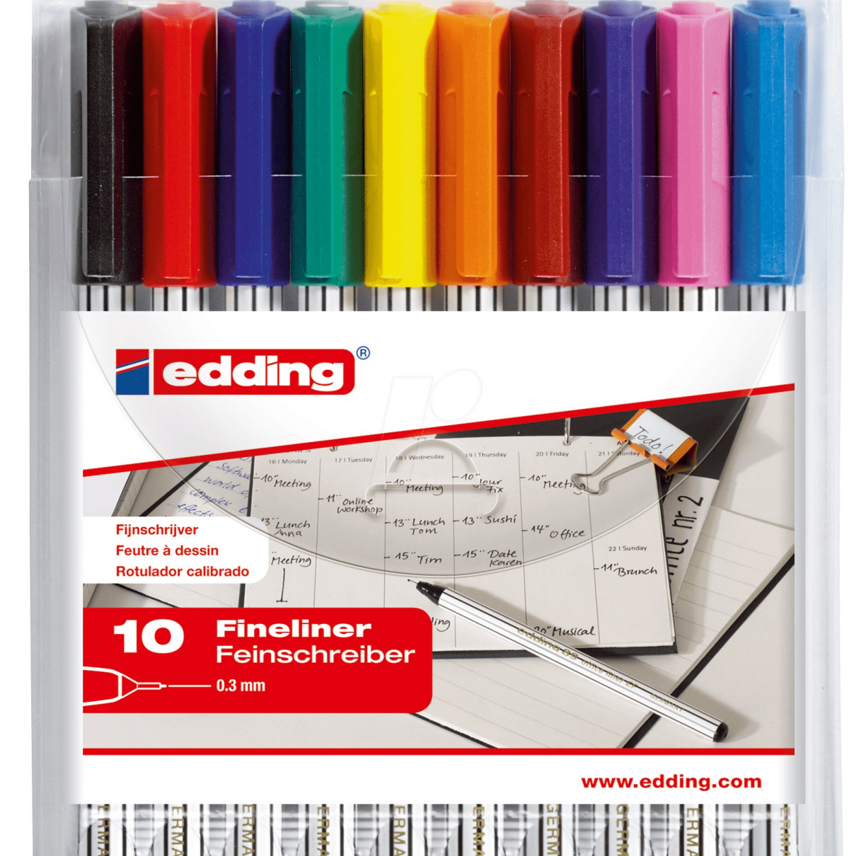 Edding 89 Office Liners - Assorted Colours (Wallet of 10)