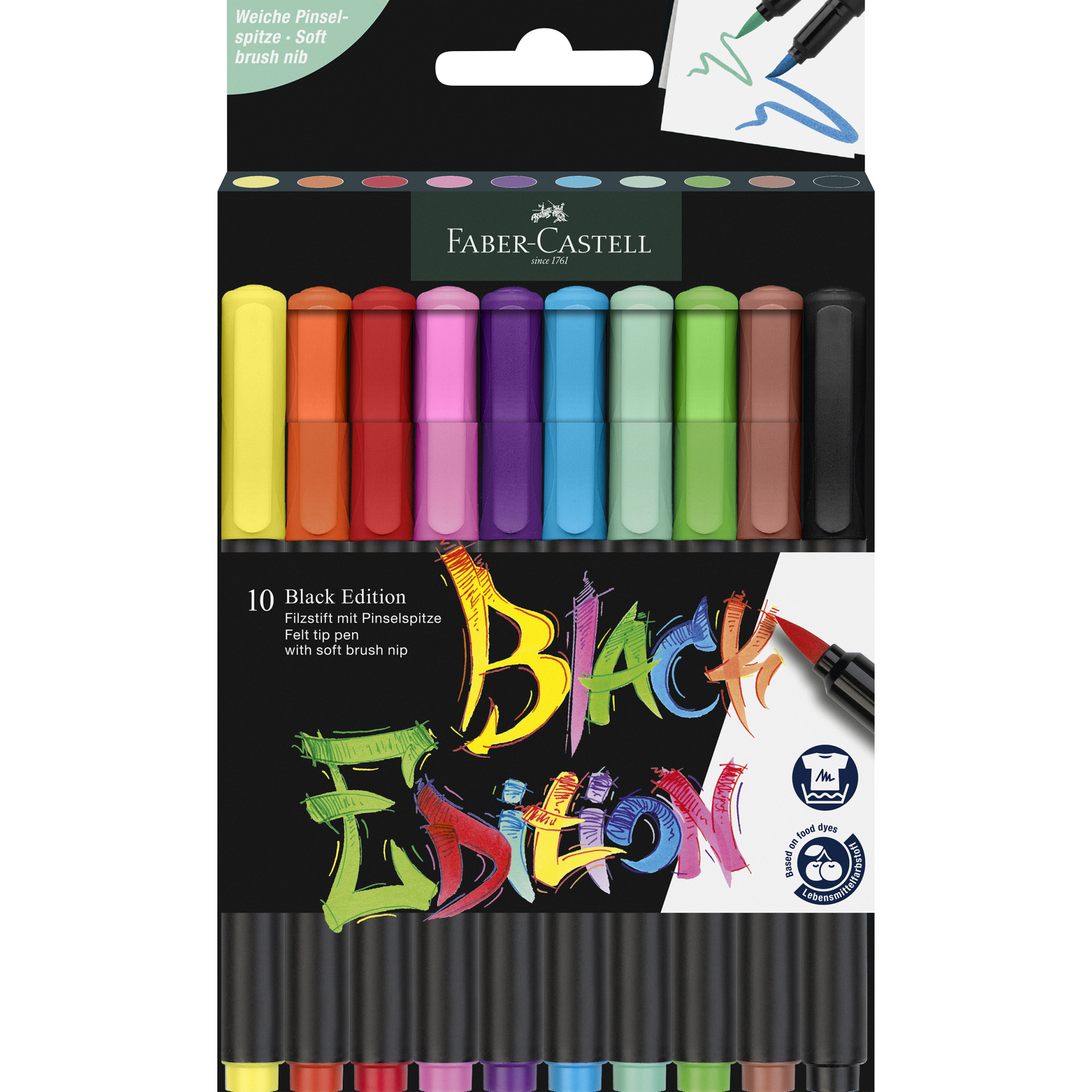 Faber-Castell Black Edition Brush Pen - Box of 10, 116451