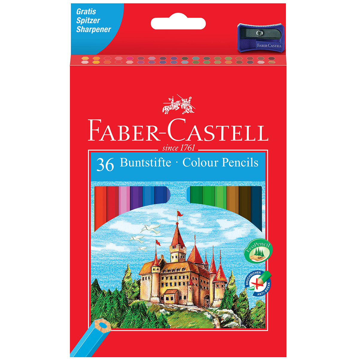 Faber-Castell Classic Colouring Pencils - Assorted Colours (Pack of 36)