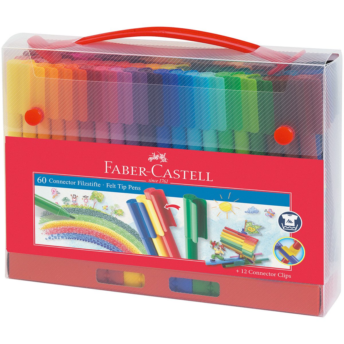 FABER-CASTELL 25 Connector Pens - Fibre Tip Colour Marker / Sketch  Pens
