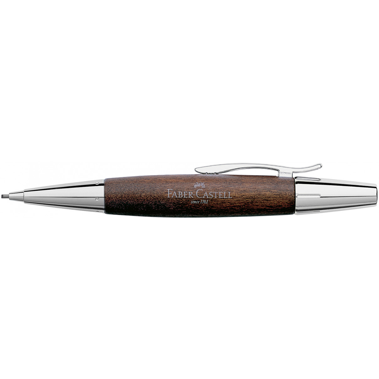Faber-Castell e-motion Pencil - Dark Wood and Chrome