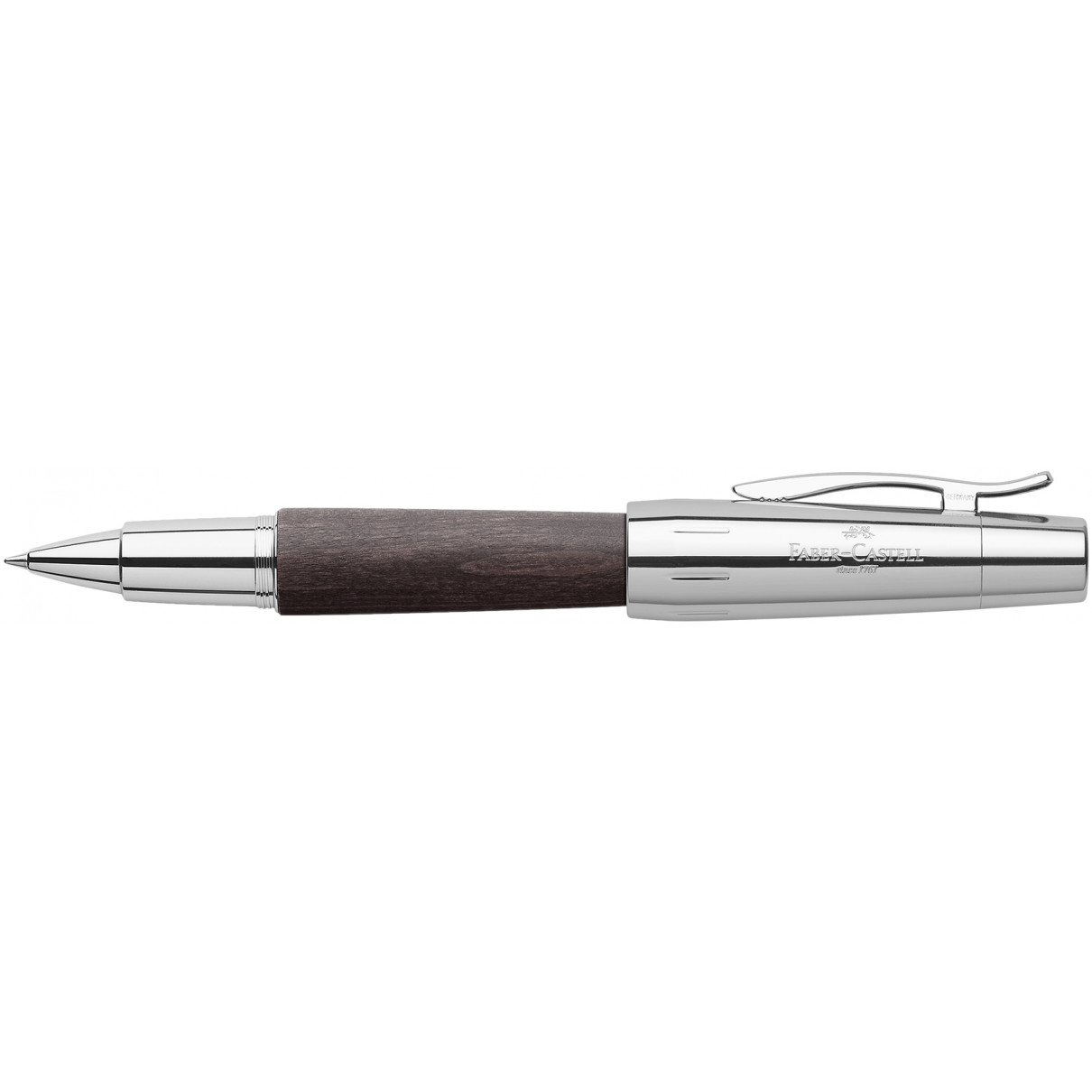 Faber-Castell e-motion Rollerball Pen - Black Wood and Chrome