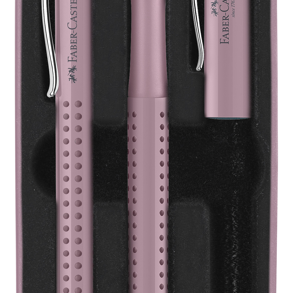 Faber-Castell Grip 2010 Fountain Pen & Ballpoint Pen Set - Rose Shadow
