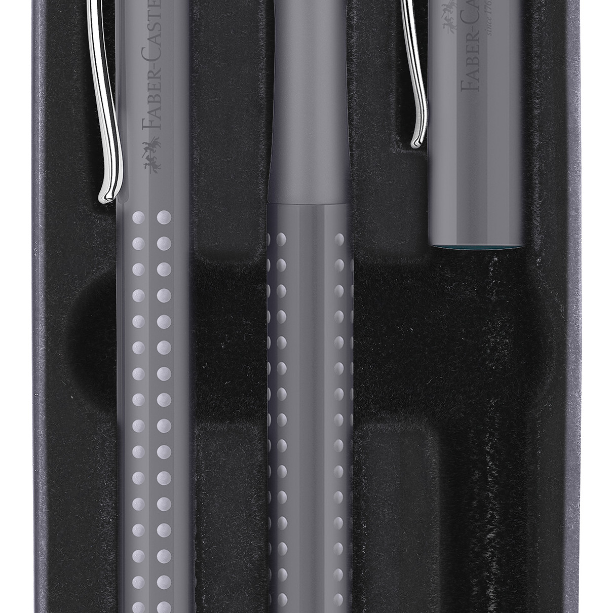Faber-Castell Grip 2010 Fountain Pen & Ballpoint Pen Set - Dapple Grey