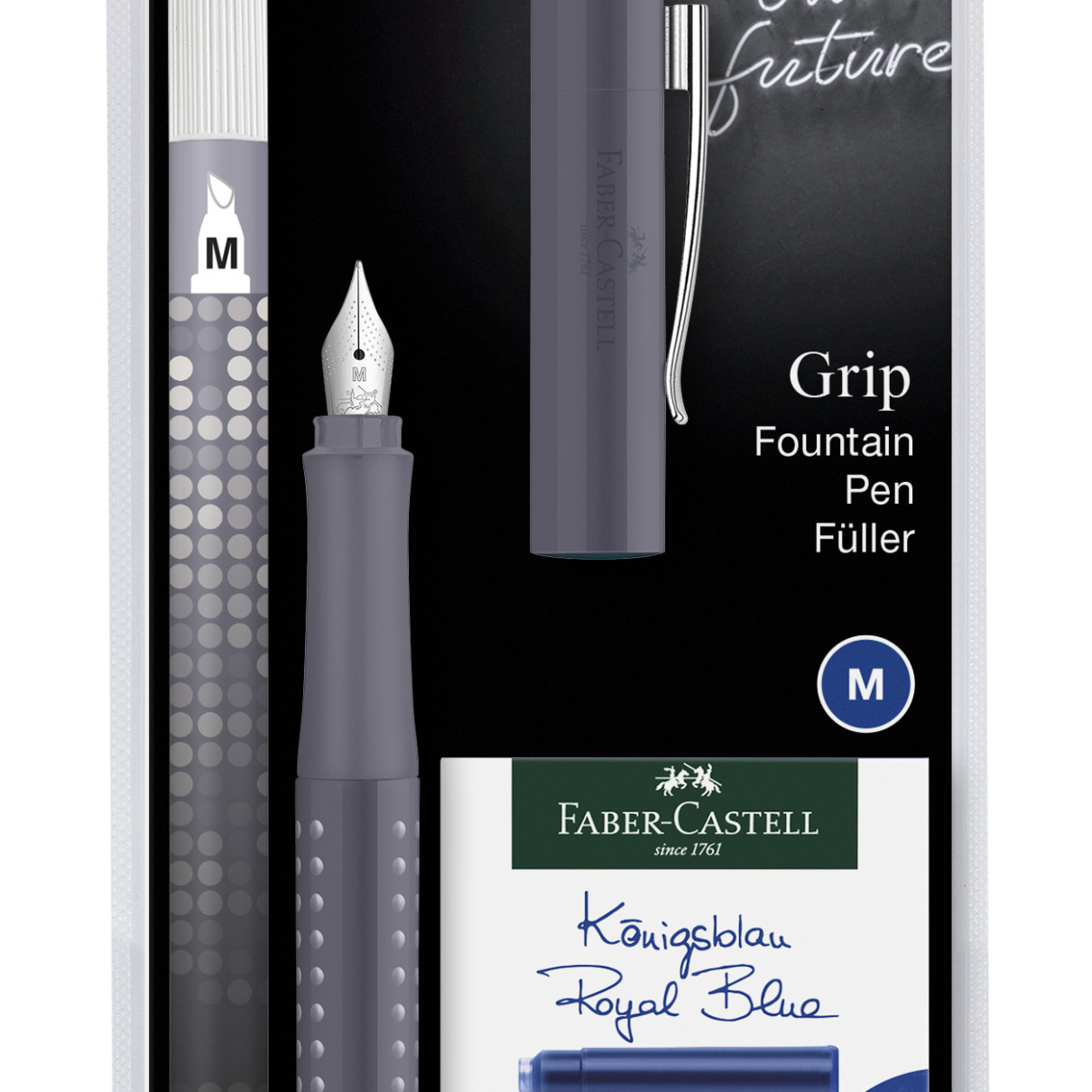 Faber-Castell Grip 2010 Fountain Pen Set - Dapple Grey
