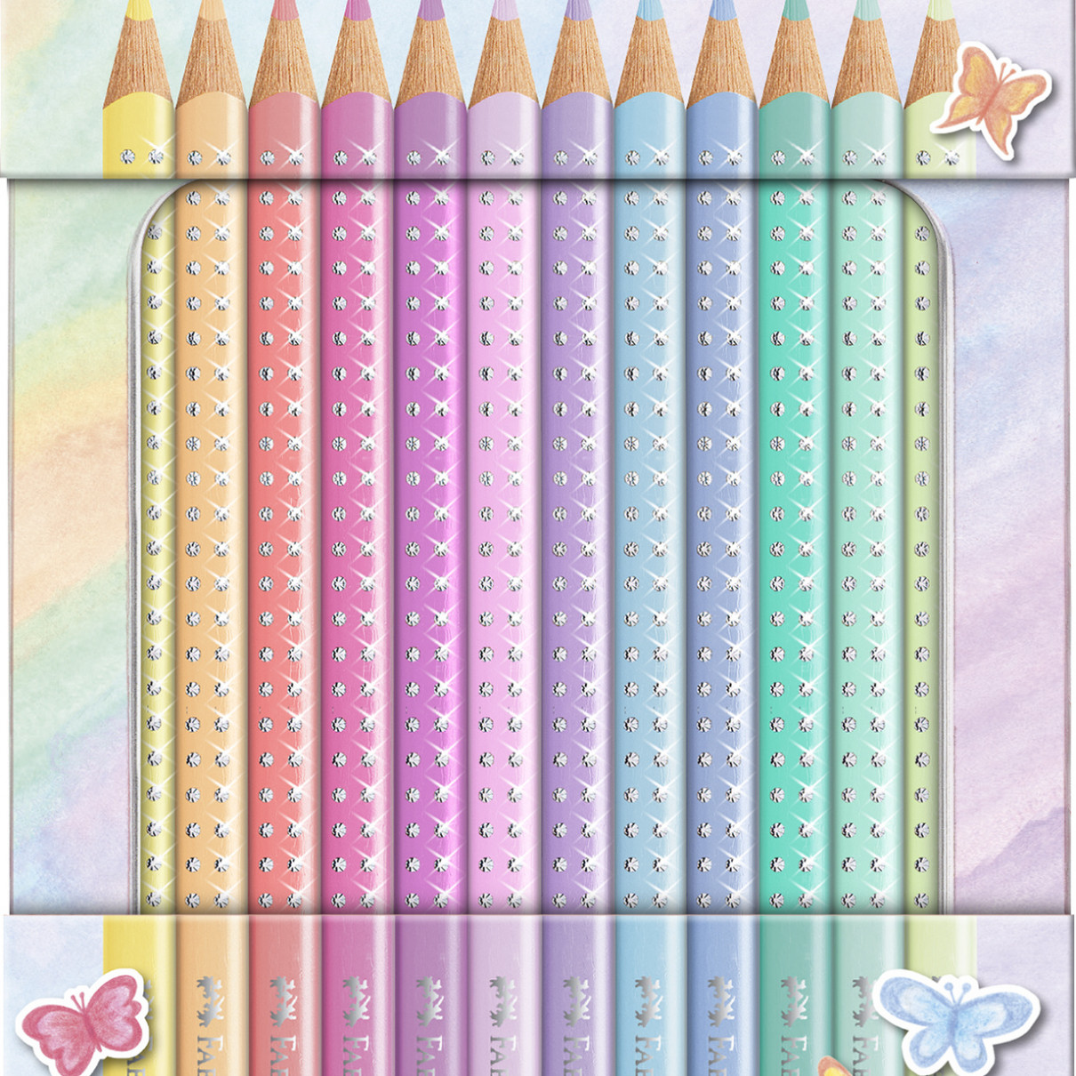 Faber-Castell Sparkle Colour Pencil - Pastel (Tin of 12)