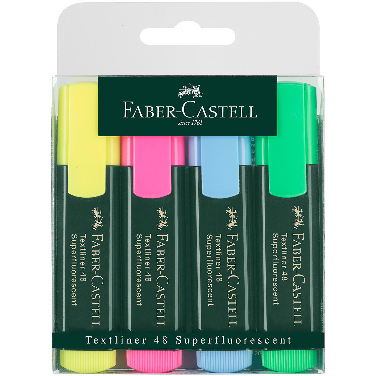 Faber-Castell Textliner 48 Highlighter - Assorted Colours (Pack of 4)