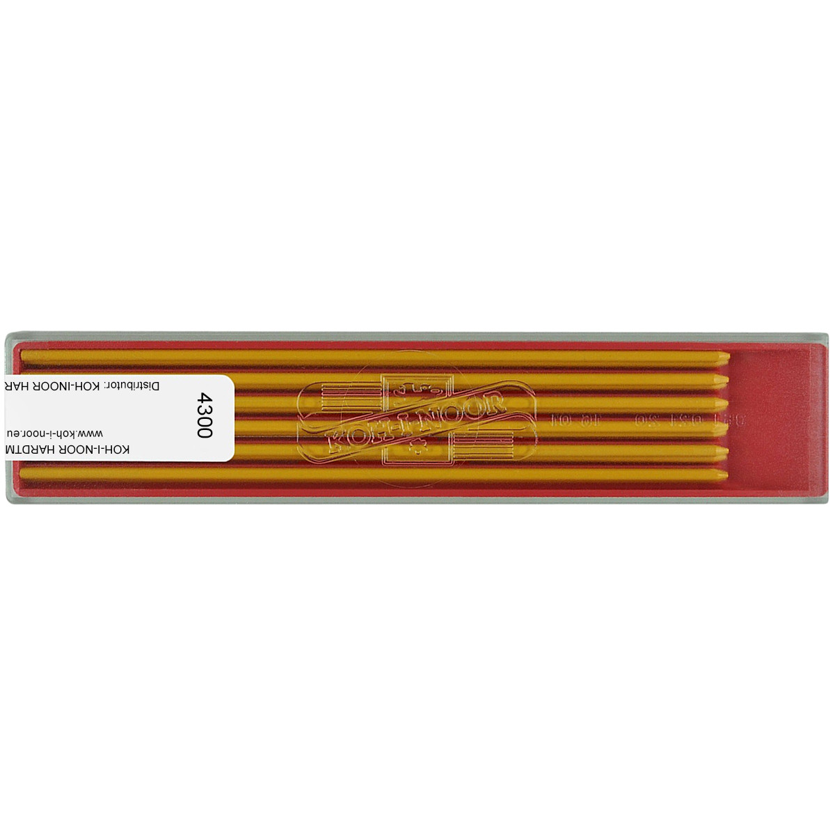 Koh-I-Noor 4300 Coloured Leads - 2.0mm x 120mm (Plastic Case of 12)