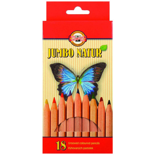 Koh-I-Noor 2173 Jumbo Coloured Pencils - Assorted Colours (Pack of 18)