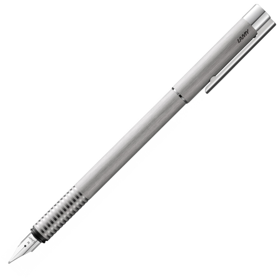 Lamy Logo Fountain Pen - Brushed Stainless Steel Chrome Trim