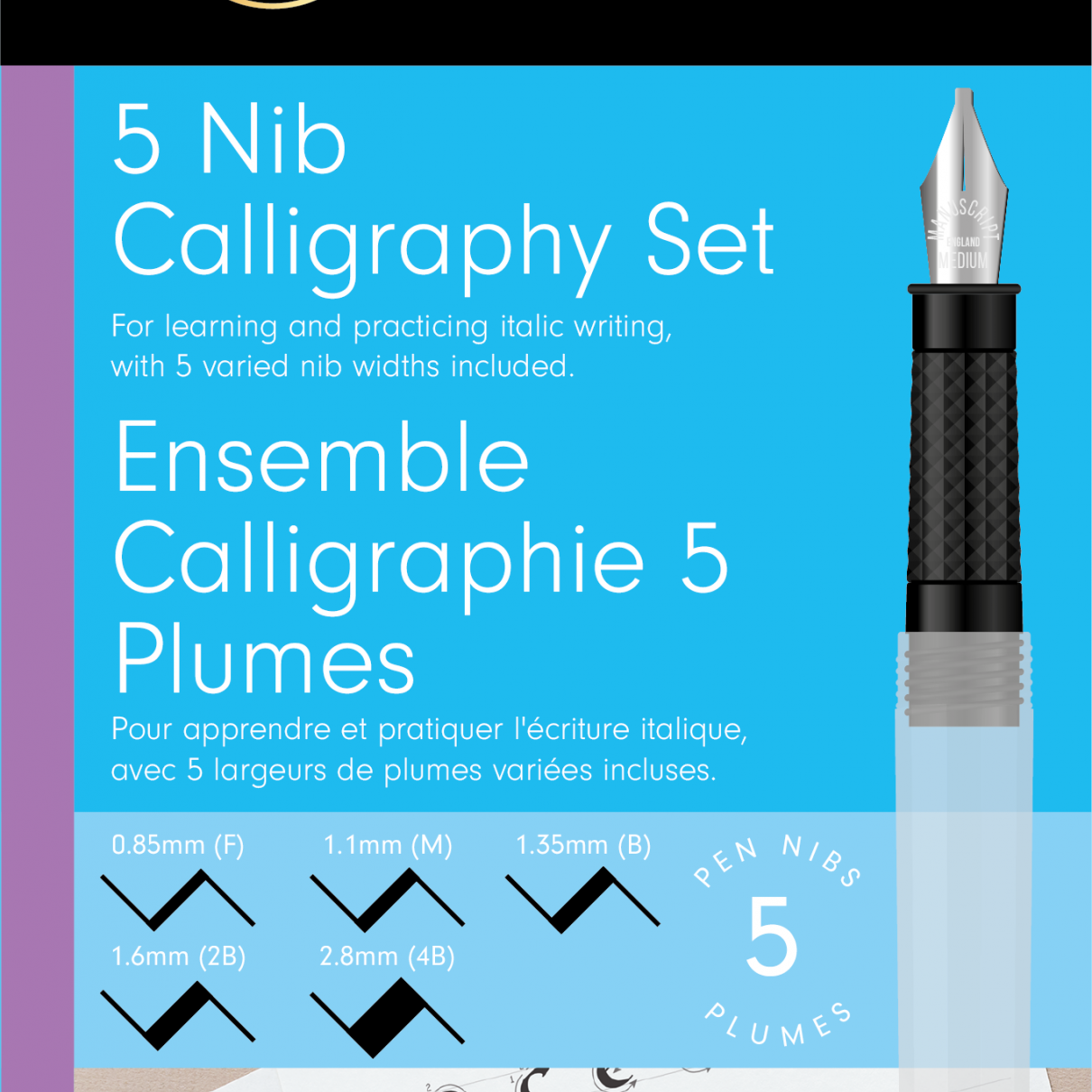 Manuscript Creative Calligraphy Pen Set - 5 Nibs
