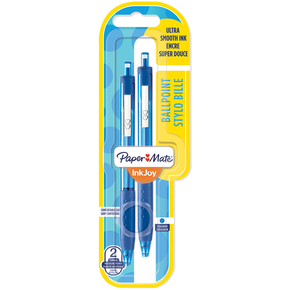 Papermate Inkjoy 300 Retractable Ballpoint Pen - Medium - Blue (Blister of 2)