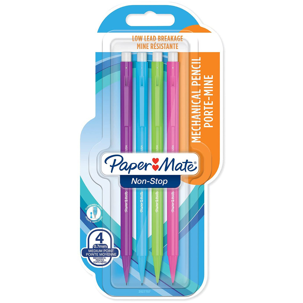 Papermate Sharpwriter Mechanical Pencil - 0.7mm - Assorted Neon Colours (Blister of 4)