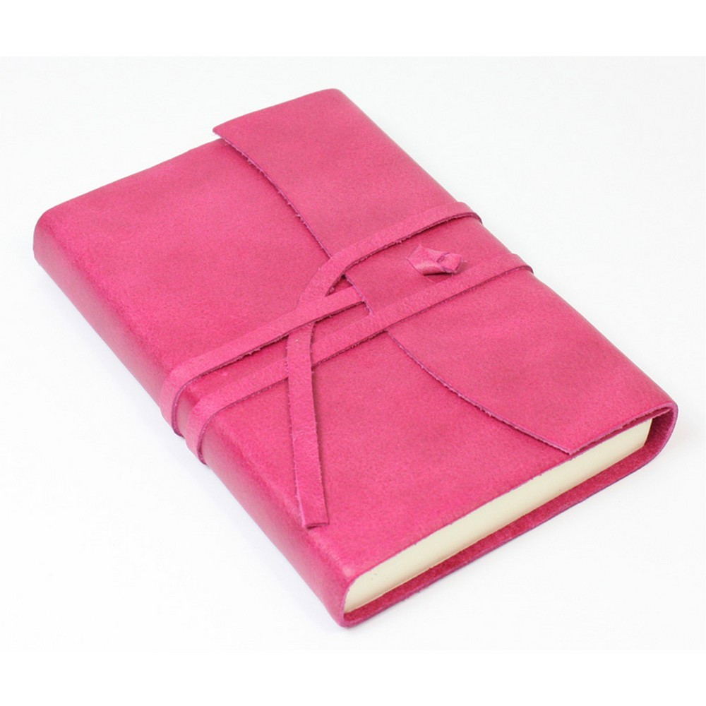 Papuro Amalfi Leather Journal - Raspberry - Small