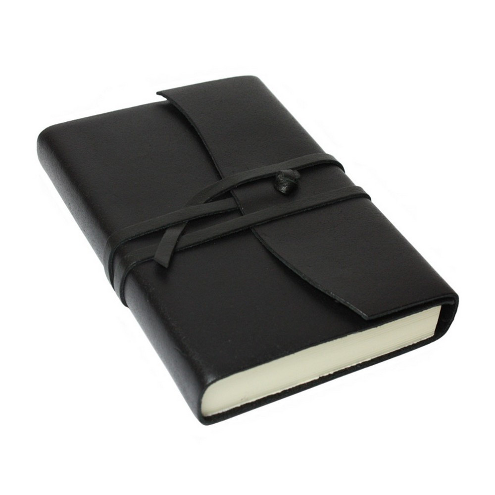 Papuro Amalfi Leather Journal - Black - Small