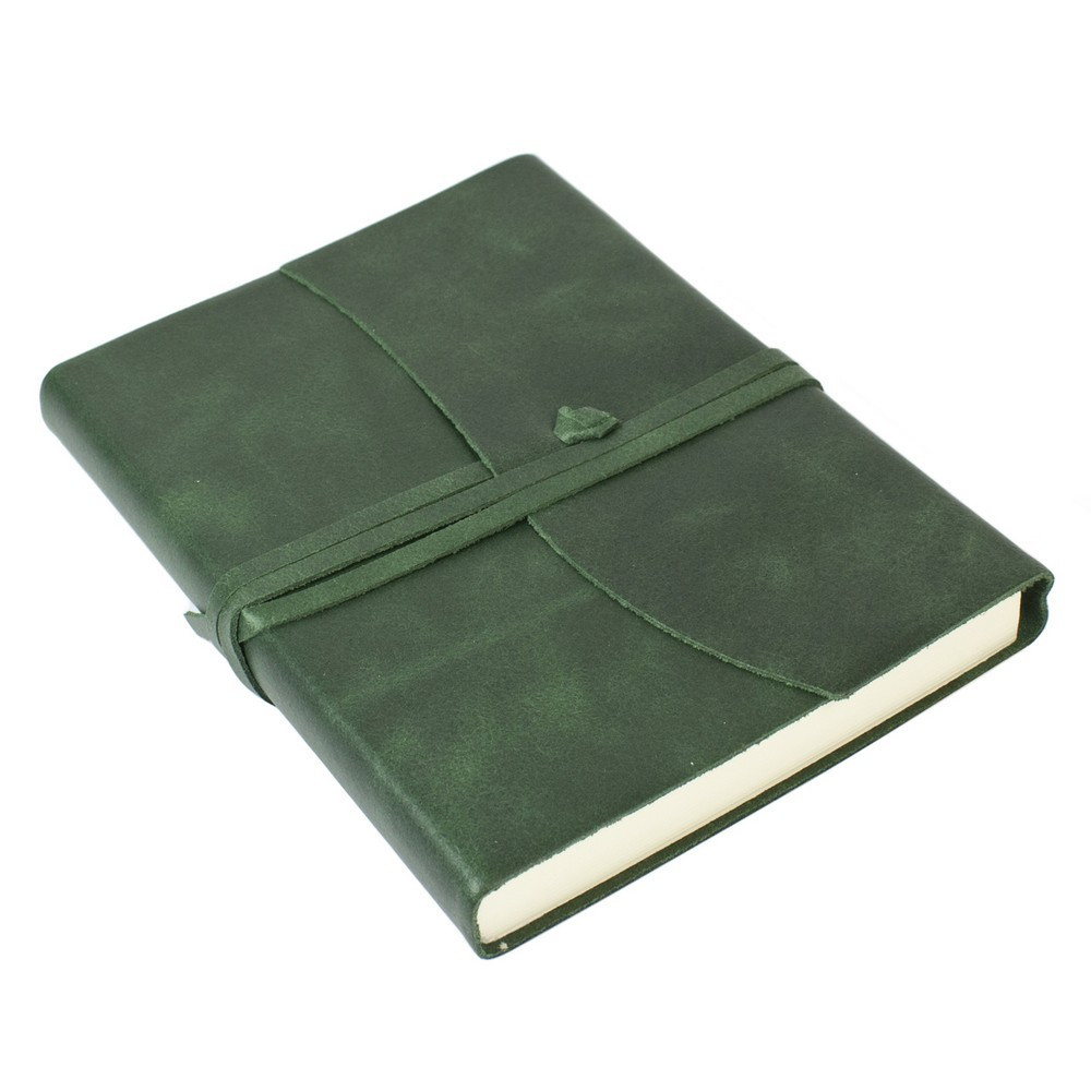 Papuro Amalfi Leather Journal - Green - Medium