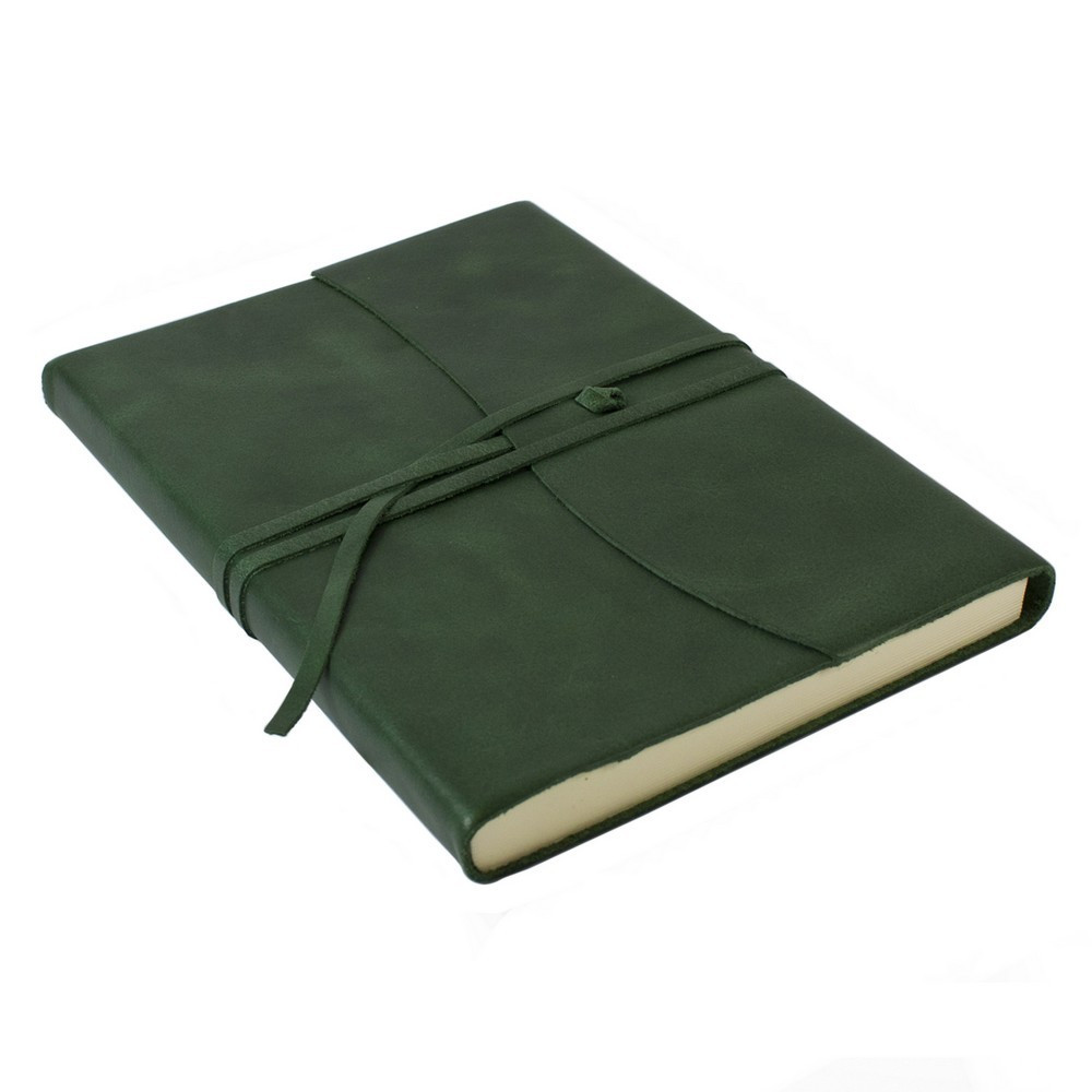 Papuro Amalfi Leather Journal - Green - Large