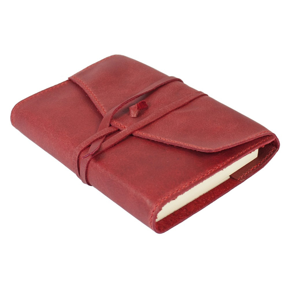 Papuro Milano Small Refillable Journal - Red with Ruled Pages