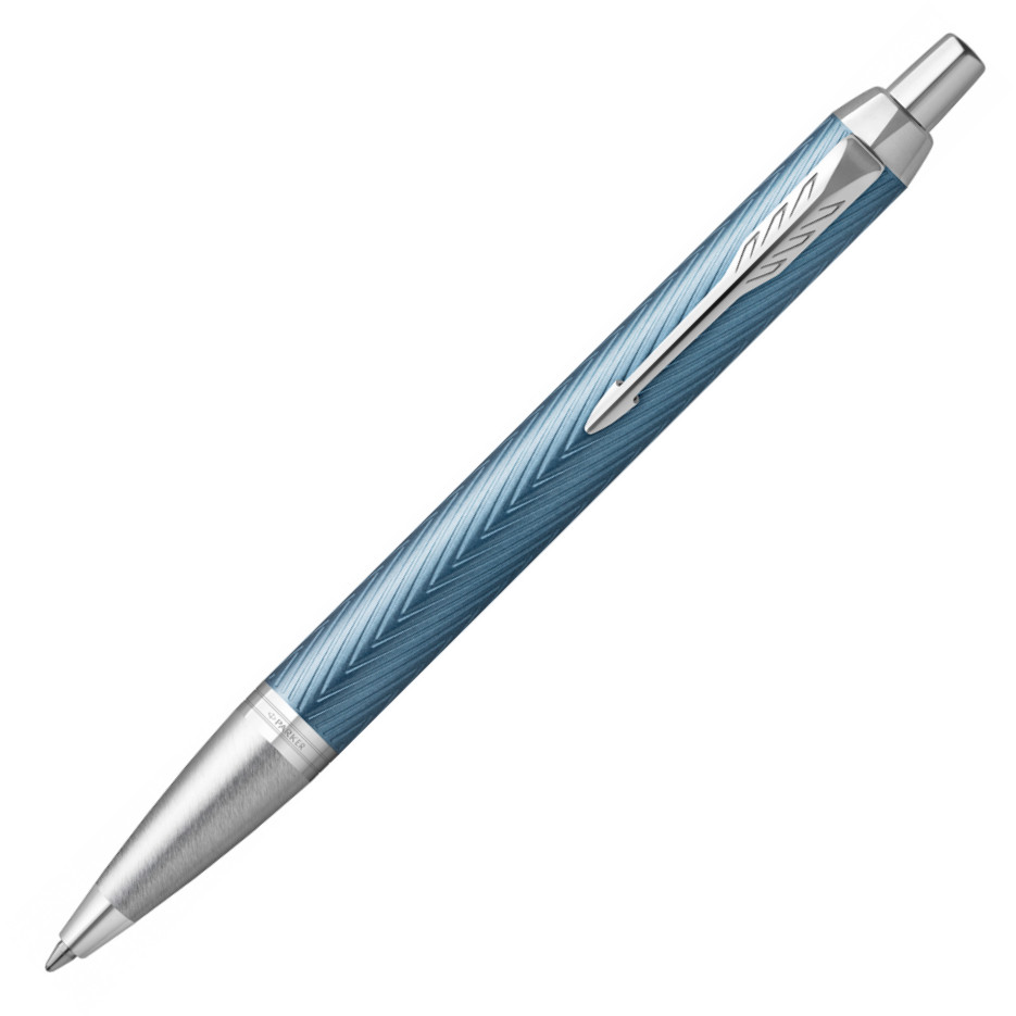Parker IM Premium Ballpoint Pen - Blue Grey Chrome Trim