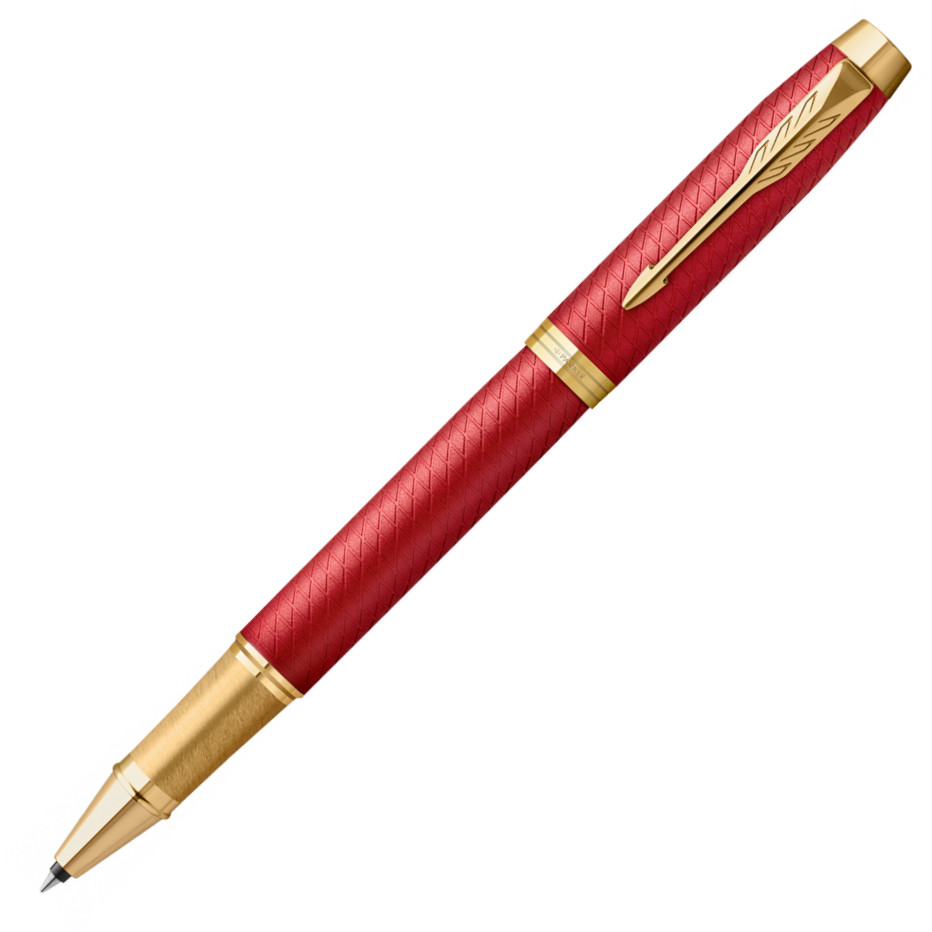 Parker IM Premium Rollerball Pen - Matte Red Gold Trim