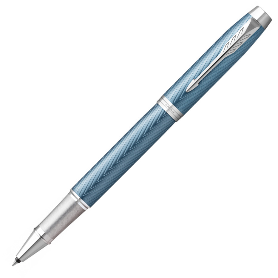 Parker IM Premium Rollerball Pen - Blue Grey Chrome Trim