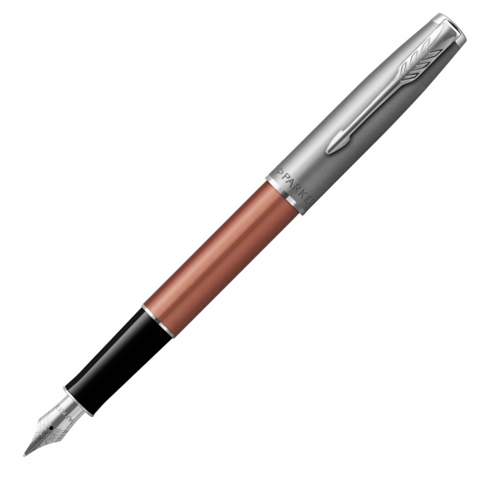 Parker Sonnet Essentials Fountain Pen - Matte Orange & Sandblasted Steel