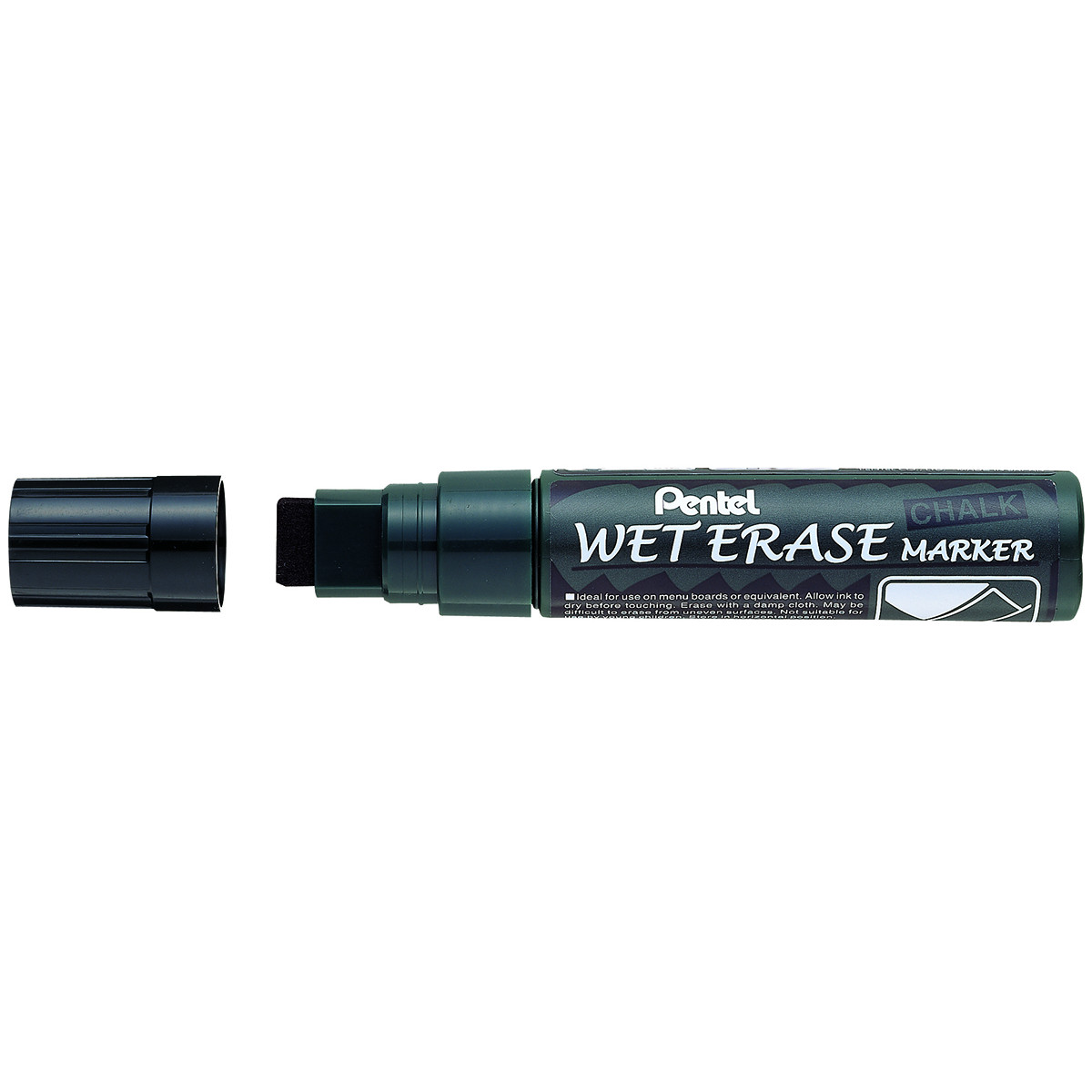 Pentel Jumbo Wet Erase Chalk Markers - Black (Wallet of 4)