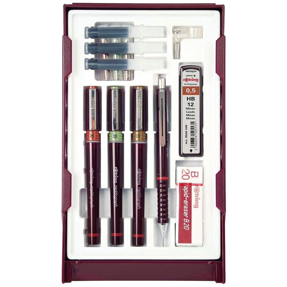 Rotring Rapidograph College Set - 0.10mm/0.30mm/0.50mm, S0699500