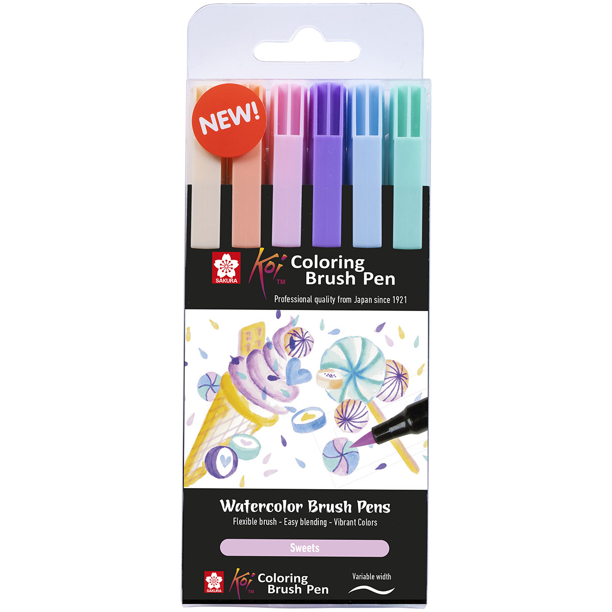 Sakura Koi Colour Brush Pens - Sweets Set (Pack of 6)