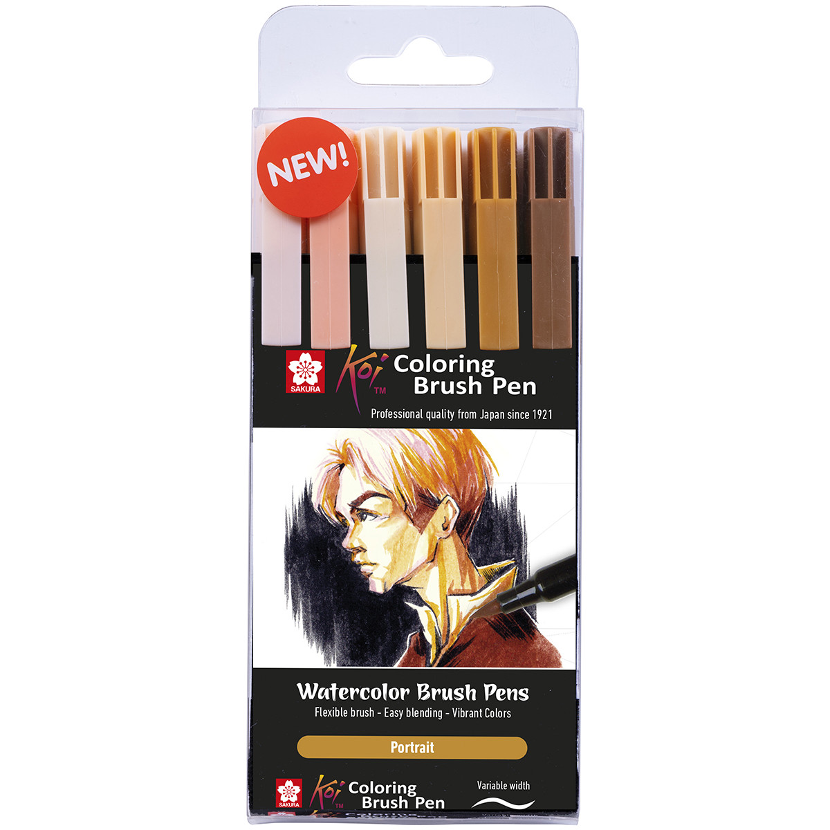 Sakura Koi Colour Brush Pens - Portrait Set (Pack of 6)