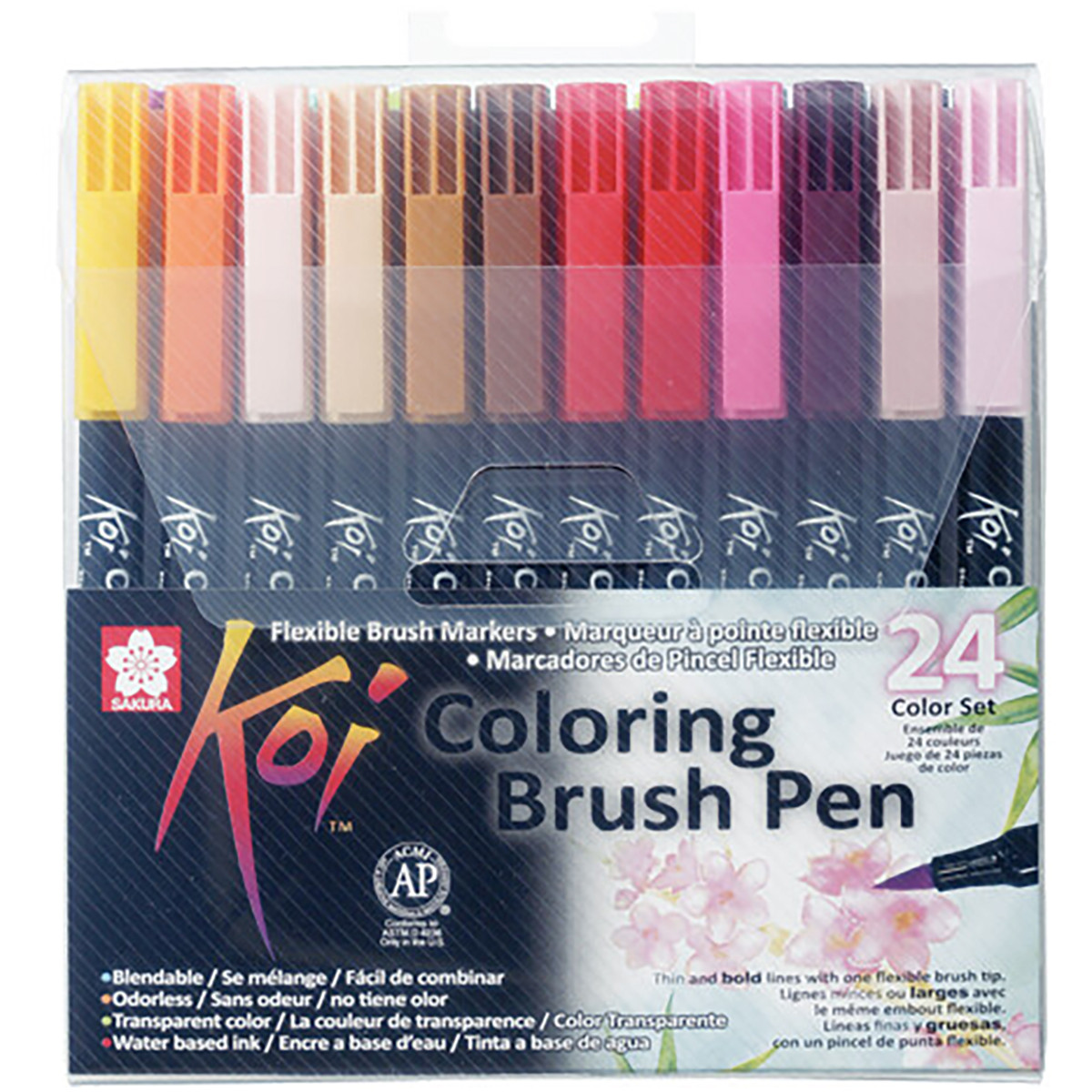 Sakura Koi Colour Brush Pens - Assorted Colours (Pack of 24)