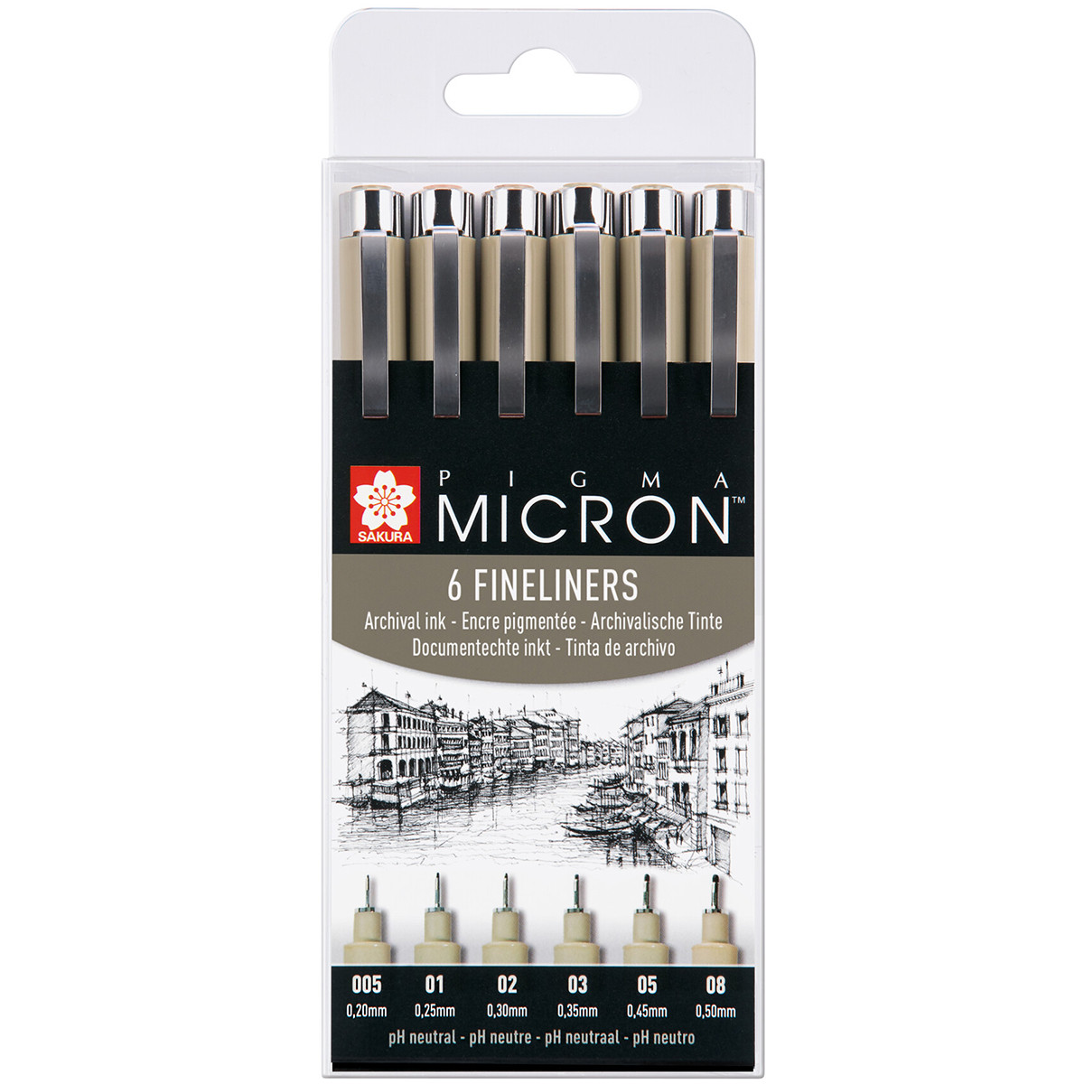 Micron Pigma 6 Pen Set Black