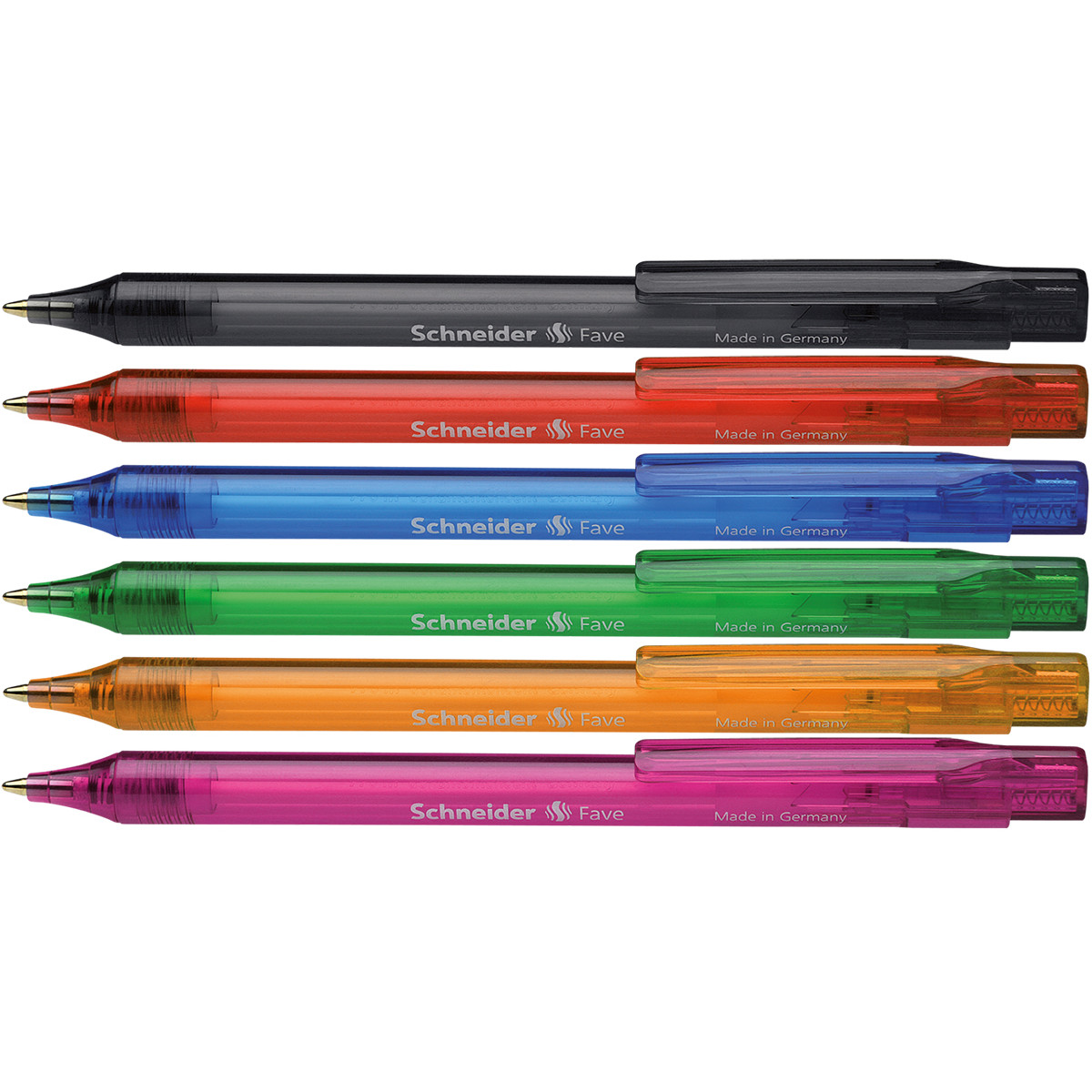 Schneider Fave Ballpoint Pens - Assorted Colours (Pack of 50)