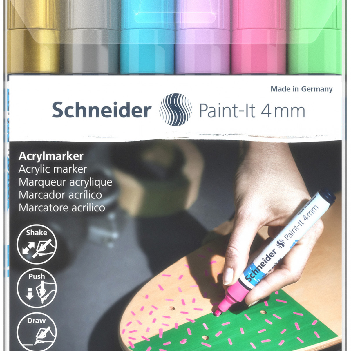 Schneider Paint-It 320 Acrylic Markers - 4mm - Set 2 (Pack of 6)