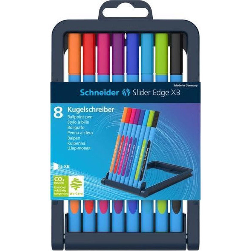 Schneider Slider Edge Ballpoint Pen - Extra Broad - Assorted Colours (Pack of 8)