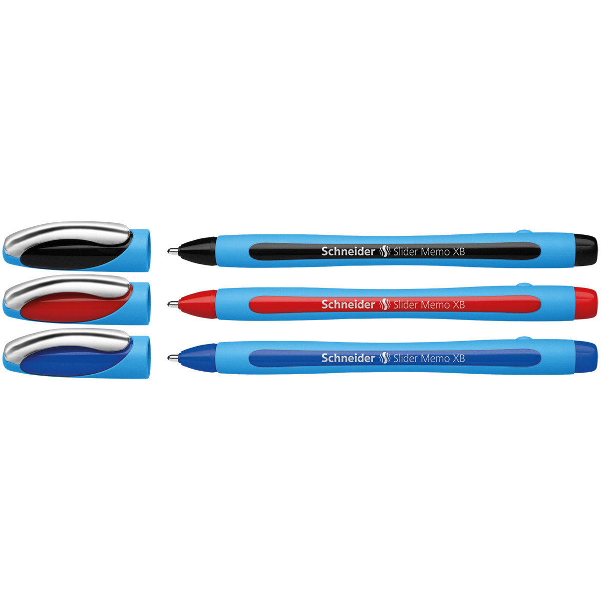 Schneider Slider Memo Ballpoint Pens - Assorted Colours (Pack of 3)