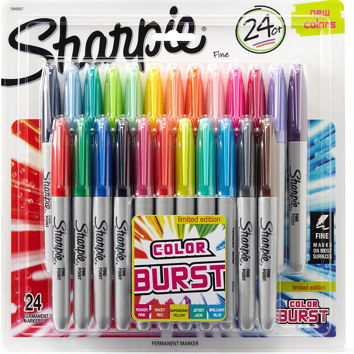 Sharpie Fine Marker Pens - Colour Burst (Pack of 24)