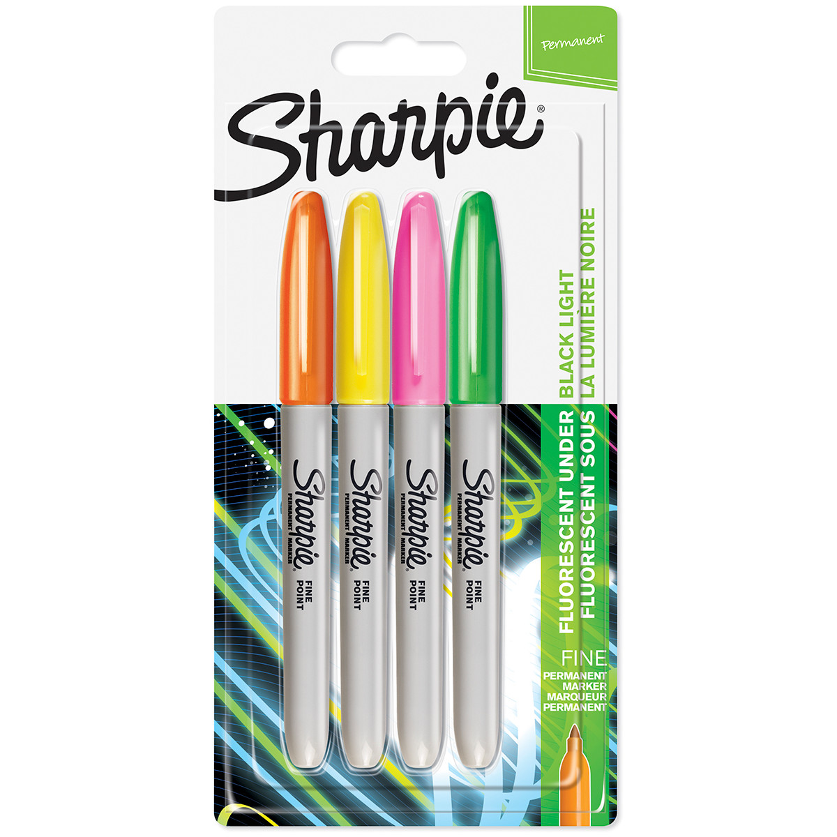Sharpie Fine Marker Pens - Neon Colours (Pack of 4)