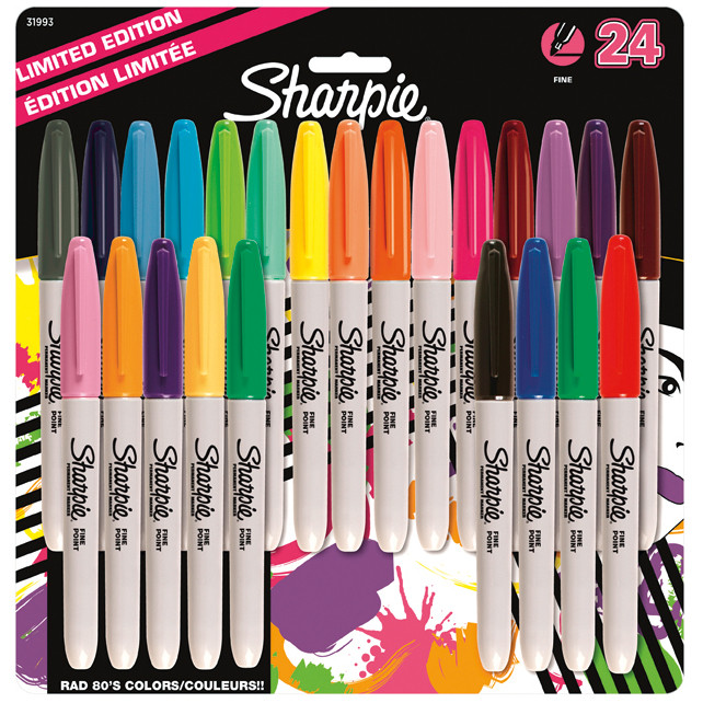 Sharpie Fine Marker Pen - Assorted Colours (Pack of 24), S0944841