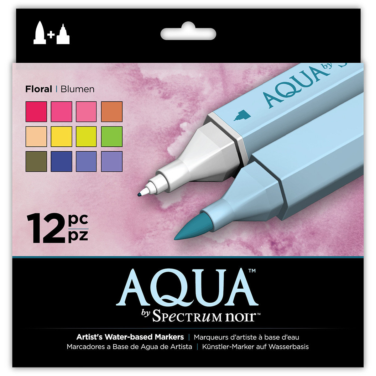 Spectrum Noir Aqua Watercolour Markers - Floral (Pack of 12)