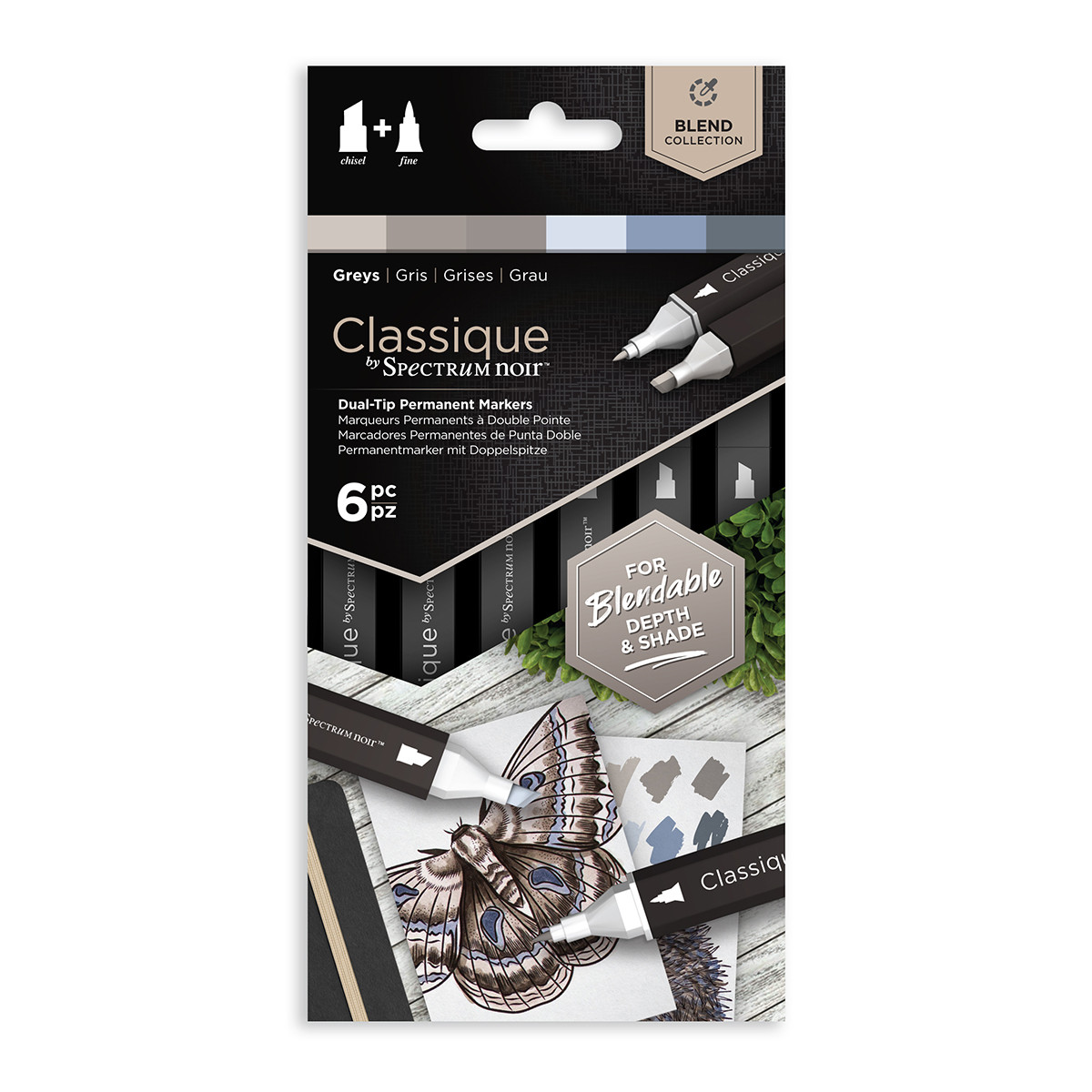 Spectrum Noir Classique Markers - Greys (Pack Of 6)