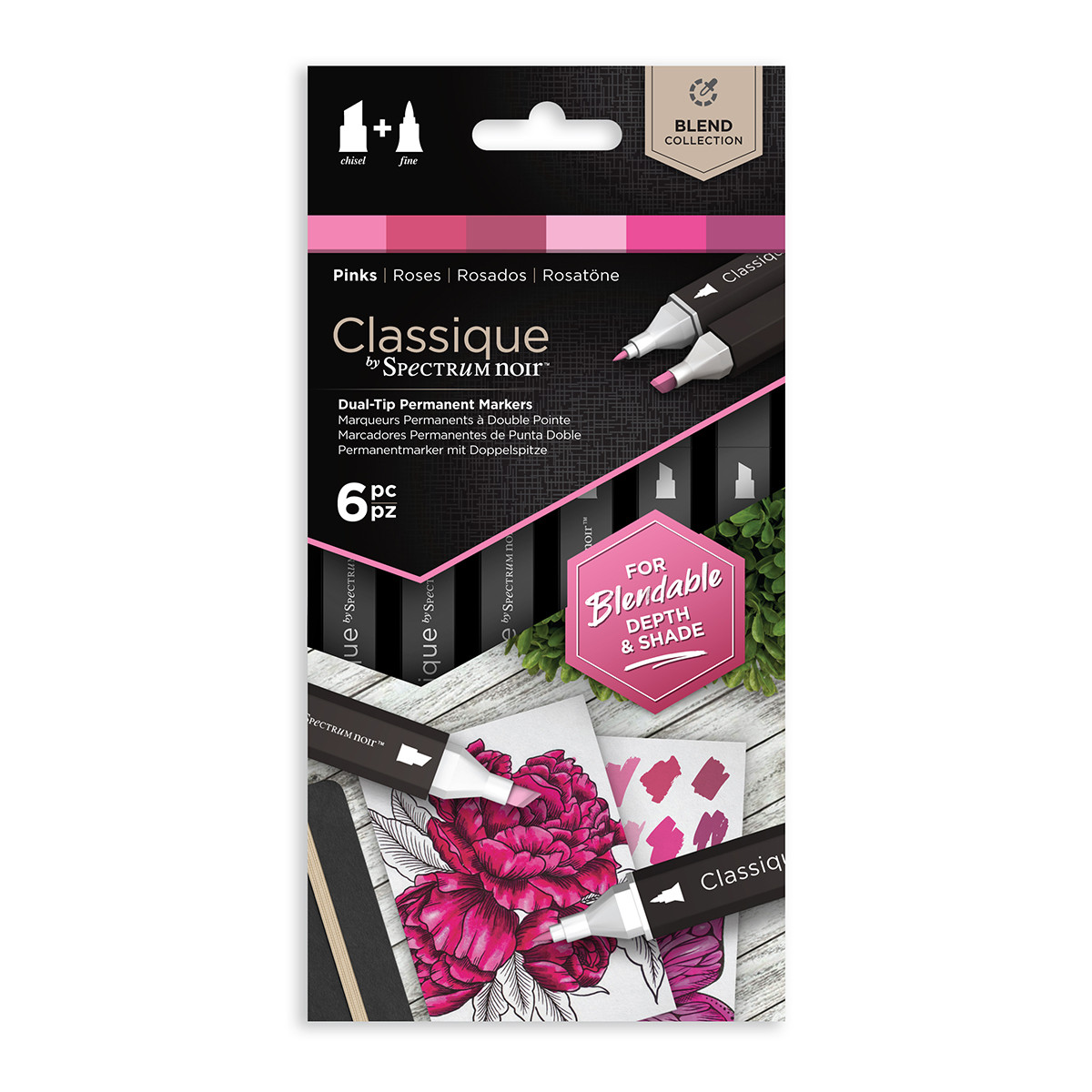 Spectrum Noir Classique Markers - Pinks (Pack Of 6)