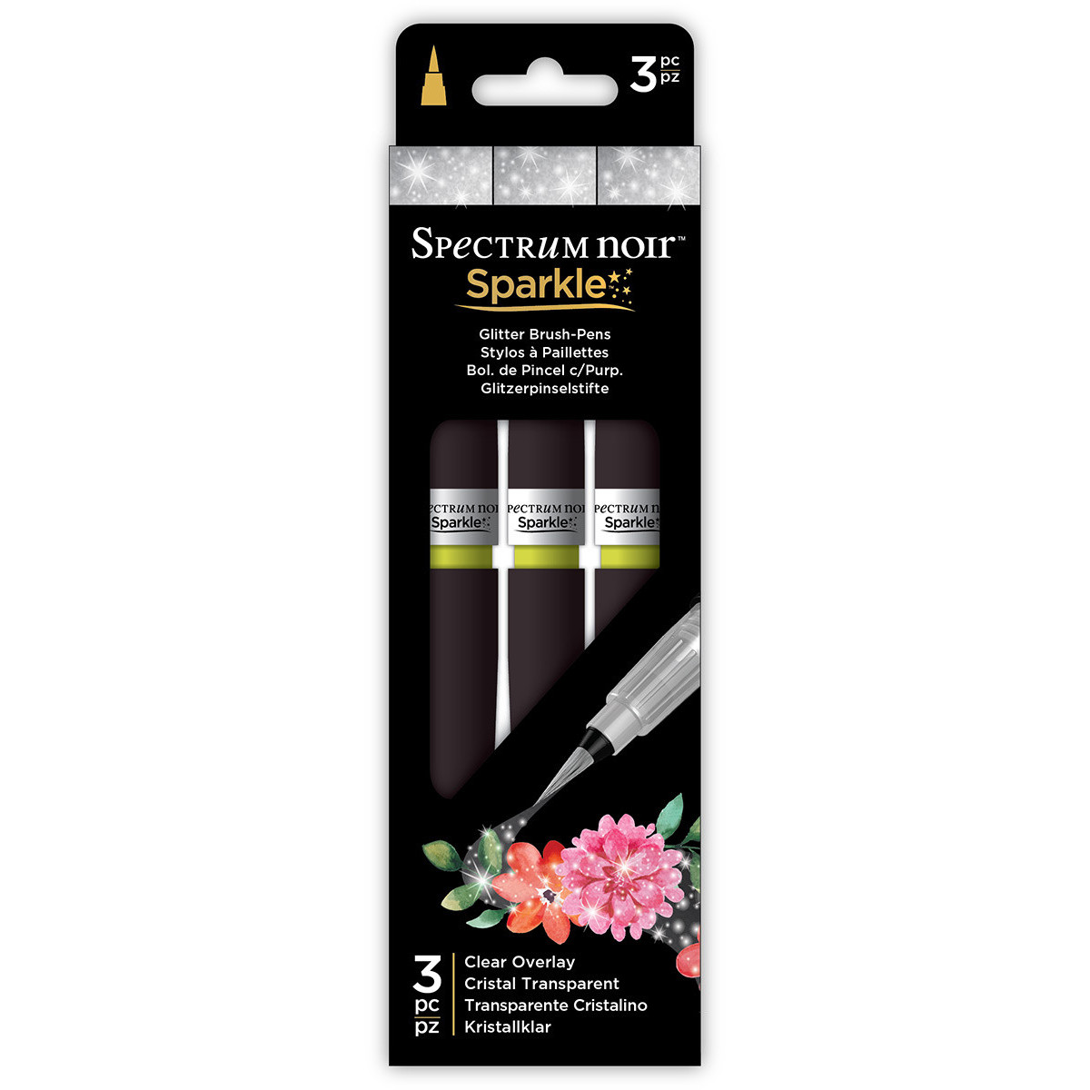 Spectrum Noir Sparkle Brush Pens - Clear Overlay (Pack of 3)