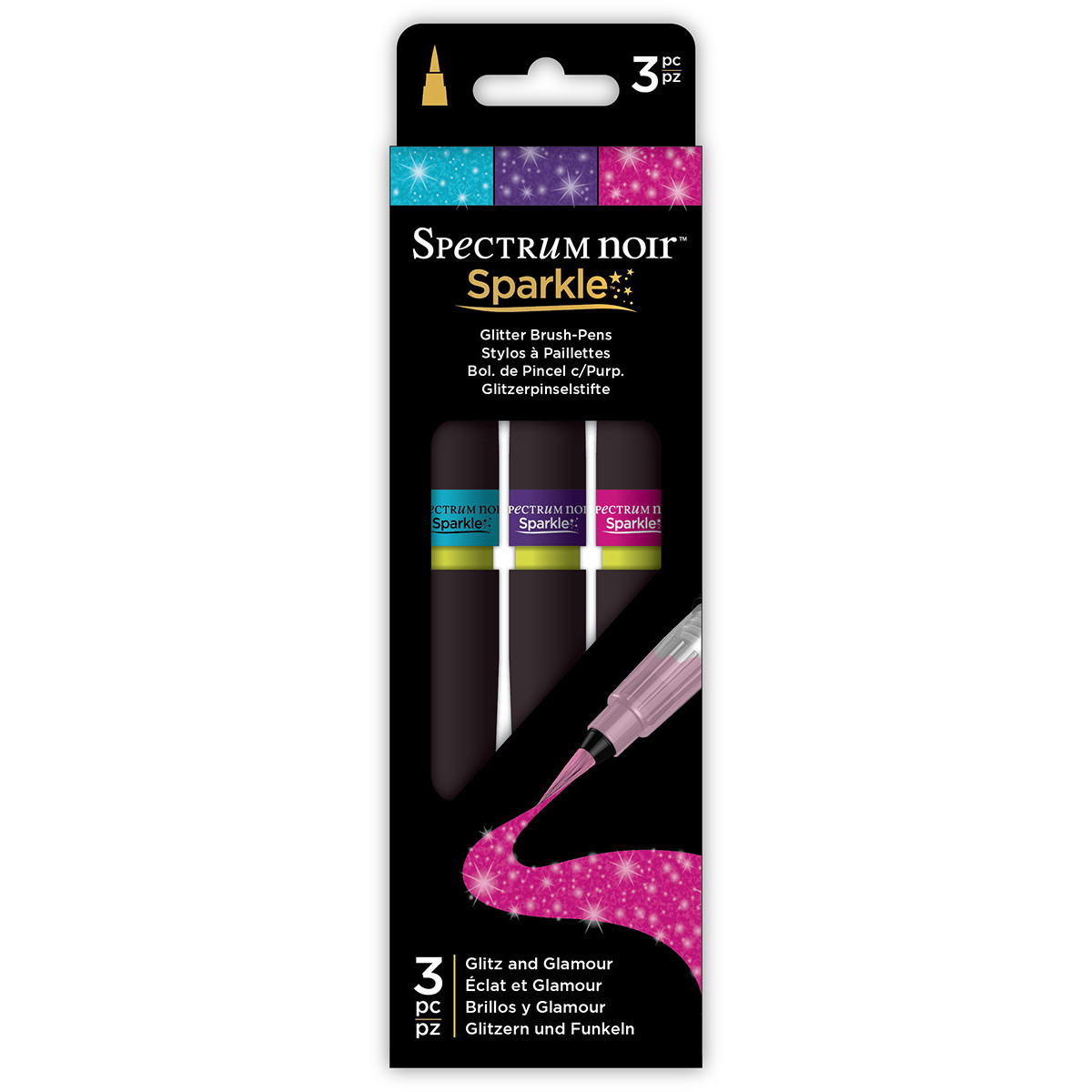 Spectrum Noir Sparkle Glitz and Glamour Glitter Brush Pens, 3