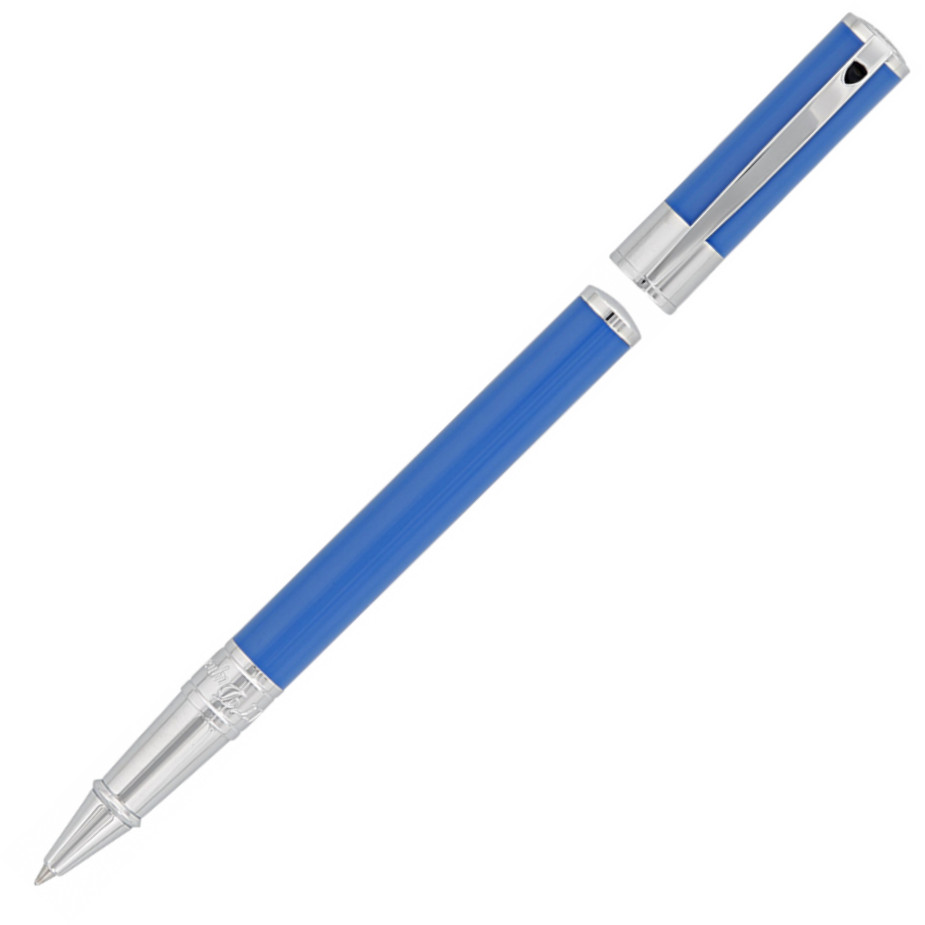 S.T. Dupont D-Initial Rollerball Pen - Light Blue & Chrome